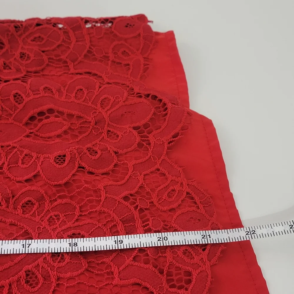 Red Lace High Neck Tank Top - Picture 9 of 11